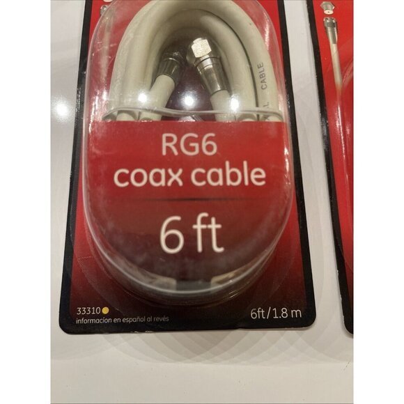 2- Boxes Of GE RG6 Coax Cable 6 ft. Audio/Video #33310 NEW In Boxes - Picture 2 of 7